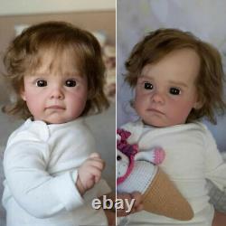 24 Reborn Baby Dolls Silicone Vinyl Newborn Babies Toddler Hair Girl Doll Gifts