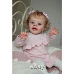 24 Reborn Baby Dolls Toddler Girl Yannik Cloth Body Rooted Hair Real Handmade