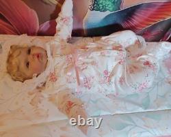 24 inch, Awake Chubby Pickle Doll. Reborn Toddler, Soft Cloth Body. Rooted Hair