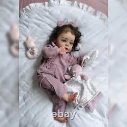 24Inch Reborn Baby Girl Doll Painted Finished Doll Reborn Girl 3D Skin