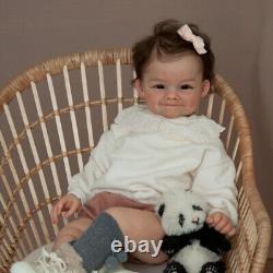 24in/60cm Handmade Doll Smile Dimple Baby Gifts Cloth Body Lifelike Reborn Baby