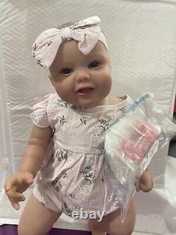 24in Cute Reborn Baby Dolls Soft Touch Cloth Body Toddler Toy Birthday Gift