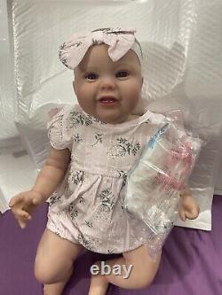 24in Cute Reborn Baby Dolls Soft Touch Cloth Body Toddler Toy Birthday Gift