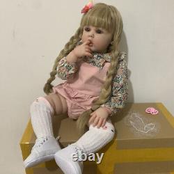 24in Lifelike Reborn Baby Doll Toddler Real Girl Vinyl Soft Dolls Handmade Gift