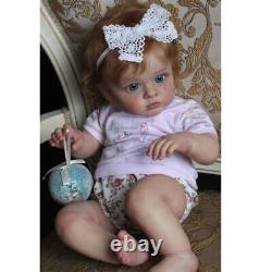 24in Realistic Girl Reborn Baby Doll Lifelike Toddler Freckled Skin 3D Soft GIFT