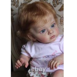 24in Realistic Girl Reborn Baby Doll Lifelike Toddler Freckled Skin 3D Soft GIFT