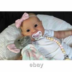 24in Reborn Baby Dolls Girl Silicone Vinyl Doll Toddler Doll Cloth Weighted Body