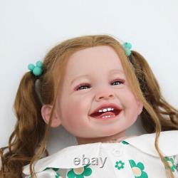 24in Reborn Baby Dolls Smile Girl Full Handmade Realistic Soft Toddler Gifts Toy