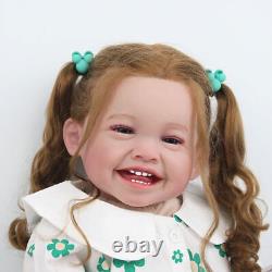24in Reborn Baby Dolls Smile Girl Full Handmade Realistic Soft Toddler Gifts Toy