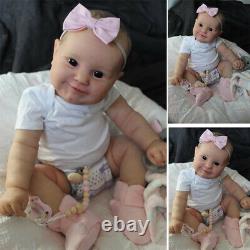 24in SOFT Handmake Realistic Reborn Baby Doll Silicone Vinyl Cloth Body