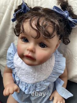 24in Toddler Girl Handmade Vinyl Reborn Baby Doll Soft Lifelike Dolls Kids Toy