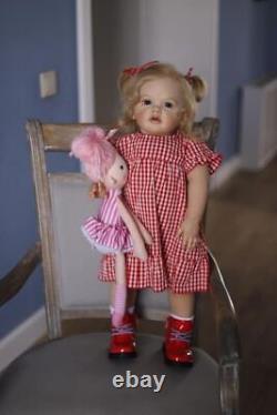 24inch Soft Cloth Body Reborn Baby Doll Toddler Girl Doll Princess 3D Skin Dummy