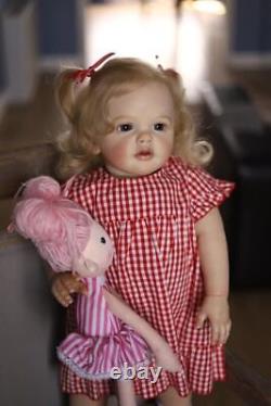 24inch Soft Cloth Body Reborn Baby Doll Toddler Girl Doll Princess 3D Skin Dummy