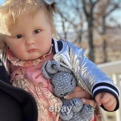 25 Finished Reborn Baby Doll Vinyl Toddler Girl with Rooted Hair Handmade