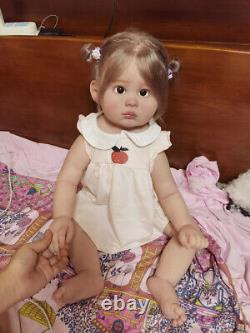 27 Realistic Lovely Reborn Toddler Girl Baby Doll Hand-rooted Hair Art Toy Gift