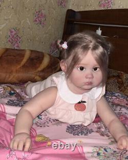 27 Realistic Lovely Reborn Toddler Girl Baby Doll Hand-rooted Hair Art Toy Gift