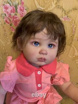 27 Realistic Toddler Girl Reborn Baby Doll Hand-rooted Hair Handmade Toy Gift