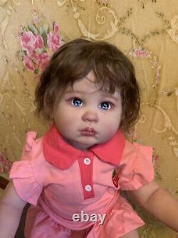 27 Realistic Toddler Girl Reborn Baby Doll Hand-rooted Hair Handmade Toy Gift