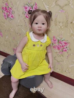 28 Huge Realistic Toddler Girl Reborn Baby Doll Hand-rooted Hair Kids Toy Gift
