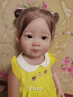 28 Huge Realistic Toddler Girl Reborn Baby Doll Hand-rooted Hair Kids Toy Gift