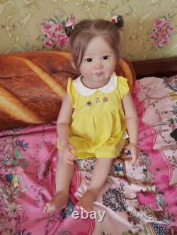 28 Realistic Reborn Baby Doll Huge Art Hand-rooted Hair Toddler Girl Toy Gift