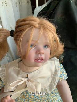28in Realistic Toddler Girl Reborn Baby Doll Hand-rooted Hair Birthday Gift Toy