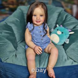 28inch Finished Reborn Baby Doll Girl Toddler Brown Hair 3D skin Handmade Gift