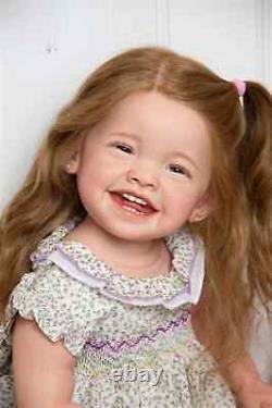 28inch Realistic Reborn Doll Laugh Toddler Girl Hand-Rooted Hair Art Toys Gift