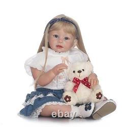 29 Lifelike Reborn Silicone Baby Doll Newborn Toddler Blonde Girl Handmade Toys