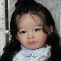 30in Painted Reborn Baby Doll Toddler Girl Rooted Hair Cloth Body Handmade Gift