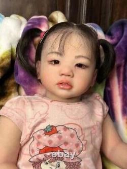 30inch Huge Already Finished Reborn Baby Doll Toddler Girl With Hand-Rooted Hair