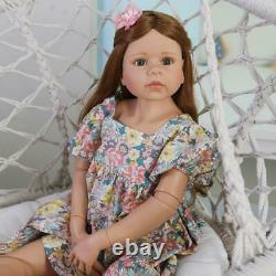 39inch Reborn Toddler Doll Girl Long Hair Standing Reborn Vinyl Full Body BJD