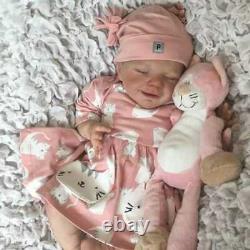 55CM Reborn Baby Doll Girl Lifelike Silicone Full Body Realistic Smiley Toy Gift