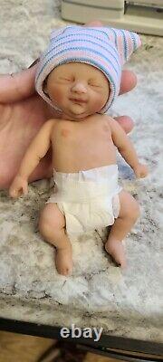 7 Micro Preemie Full Body Silicone Baby Girl Doll Tobi