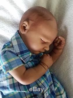 AA Ethnic Biracial Reborn Baby Boy Realborn Owen Lifelike Newborn Doll