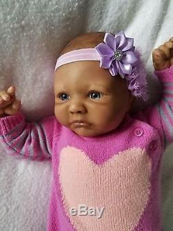AA Ethnic Biracial Reborn Baby Girl Aubrey by Denise Pratt Lifelike Doll