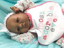 AA Ethnic Biracial Reborn Baby Girl Aubrey by Denise Pratt Lifelike Doll