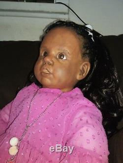 AA Ethnic Toddler Reborn Girl Doll, fake baby 30 inches tall
