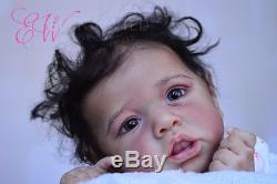 AA biracial reborn baby girl doll Saskia by Bonnie Brown, SO BEAUTIFUL