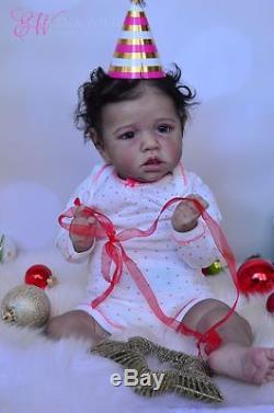 AA biracial reborn baby girl doll Saskia by Bonnie Brown, SO BEAUTIFUL