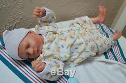 ASHLEY preemie REalBORN realistic newborn baby GIRL blonde mohair reborn doll