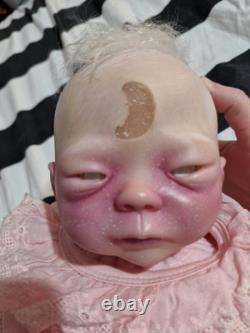 Alternative Reborn Doll With Rose Qaurtz Moon In Her Head, Pink, Alternative