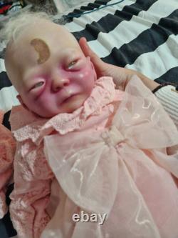 Alternative Reborn Doll With Rose Qaurtz Moon In Her Head, Pink, Alternative