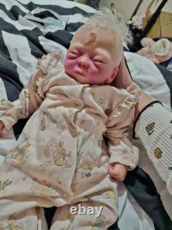 Alternative Reborn Doll With Rose Qaurtz Moon In Her Head, Pink, Alternative