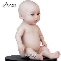 Anzi 18.5 Reborn Baby Dolls Full Silicone Baby Doll Gifts with Drink-Wet System