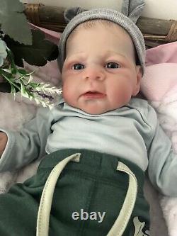 Artist Reborn Baby Lifelike Doll Lewis Awake Magnetic Dummy Bottle Newborn Uk