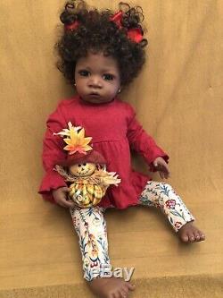 Ashton Drake Reborn Redone Jasmine At 1 1/2 AA Ethnic Baby Girl Toddler Doll