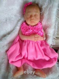 BEAUTIFUL Full Body Silicone Boo Boo Baby Girl reborn doll 8lb rooted newborn