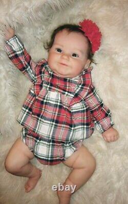 BEAUTIFUL MADDIE BY BONNIE BROWN Rooted hair Blue eyes Doll Reborn Baby 8lbs 23