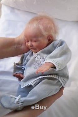 Baby Uriel Preemie, reborn doll. Sleeping. Artist Tsybina Natalia Sweet bun